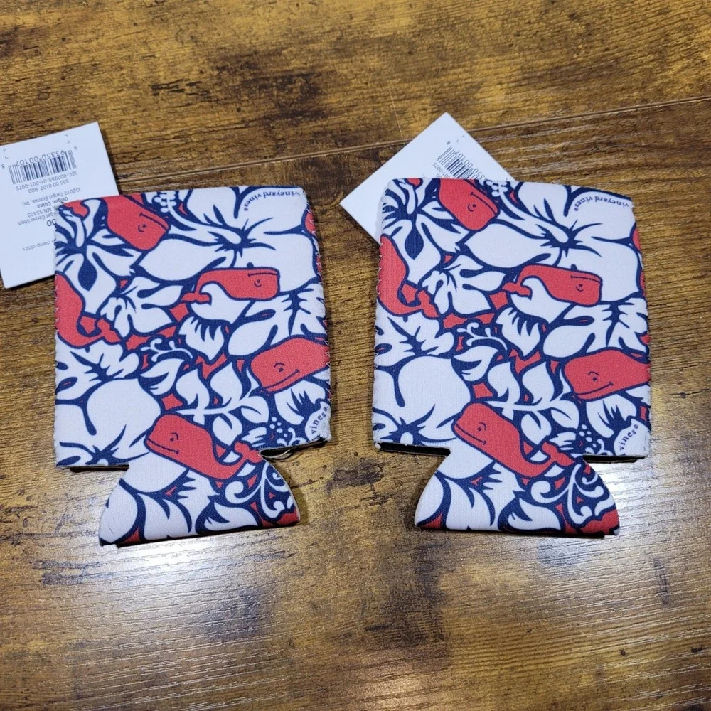 Lot of 2 Vineyard Vines Drink Sleeve Hibiscus Whale Target Collab NWT
